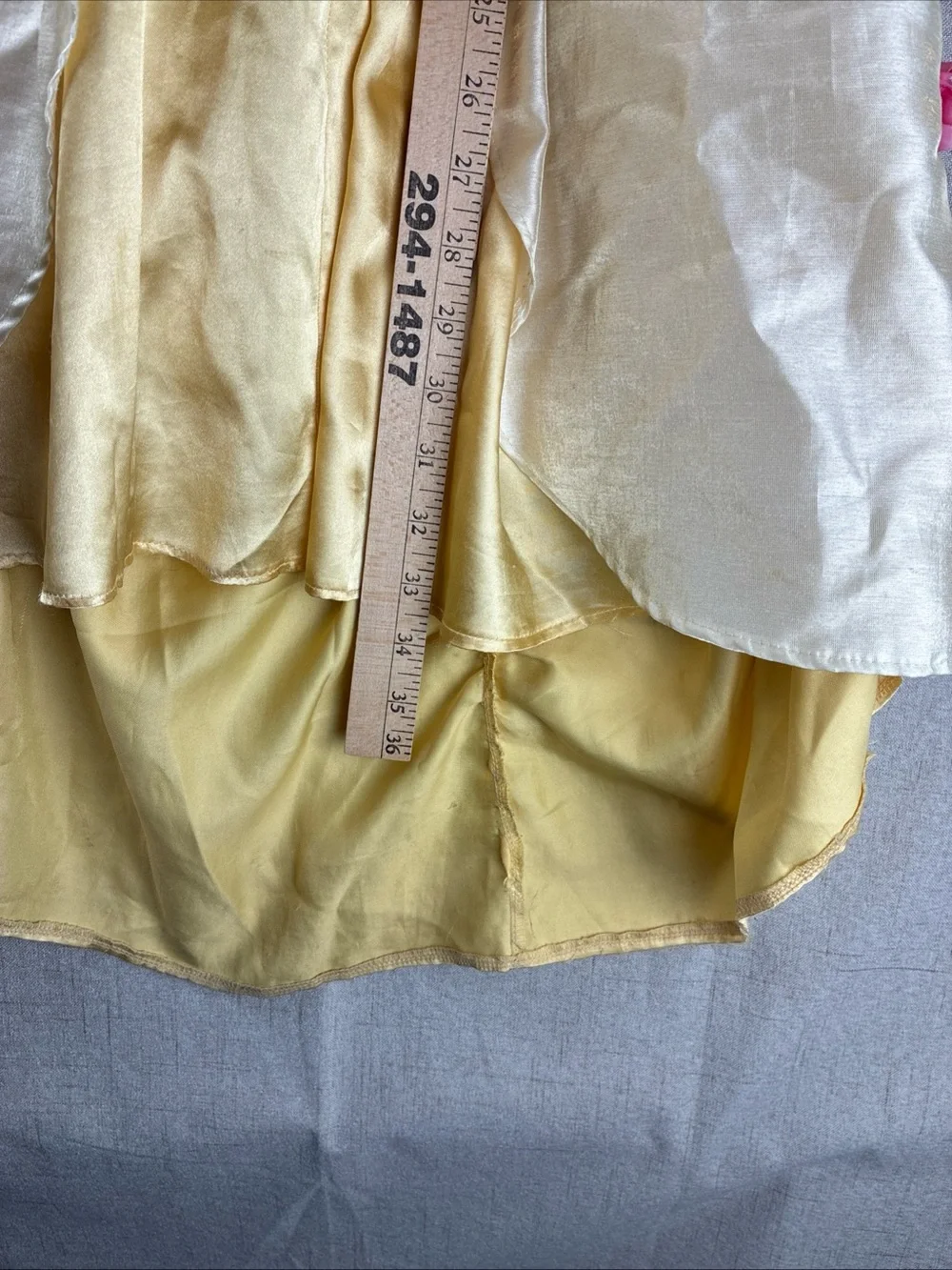 Disney Belle Beauty Beast Girls Costume Dress Tiara 5 6 Yellow Pink Ballgown